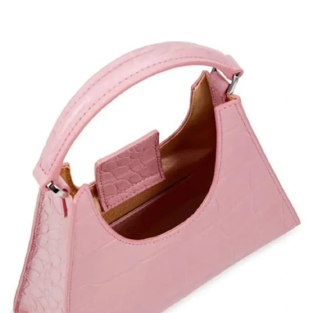 STAUD Mini Croc‎ Embossed Leather Hobo Bag